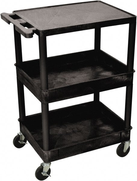 Luxor STC211-B Shelf Utility Cart: Plastic, Black 