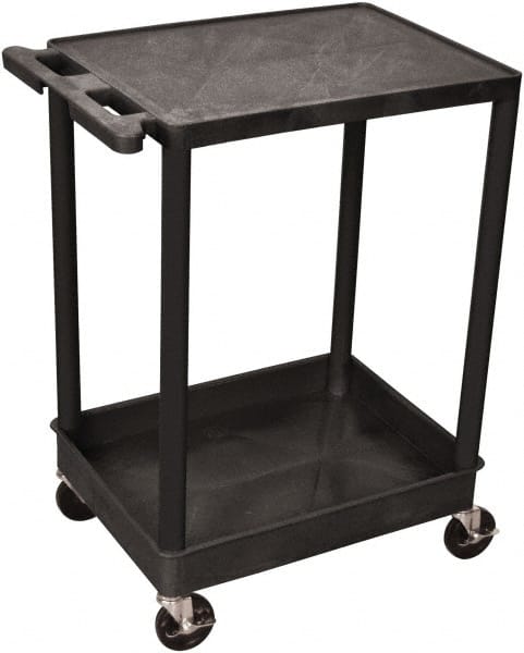 Luxor STC21-B Shelf Utility Cart: Plastic, Black 