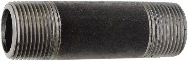 Black Pipe Nipple: 2-1/2" Dia x 5" Long, Schedule 160 - Threaded