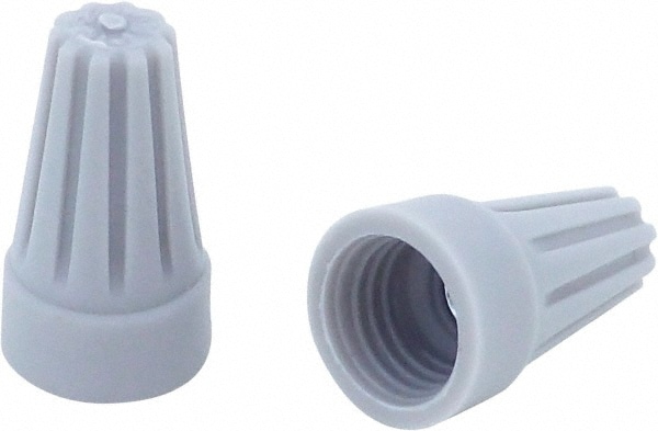 Standard Twist-On Wire Connector: Gray, Flame-Retardant, 3 AWG