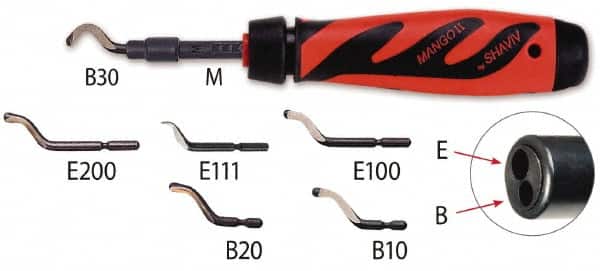 Shaviv 155-00199 Hand Deburring Tool Set: 8 Pc, High Speed Steel 