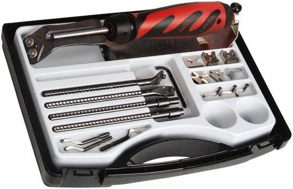 Hand Deburring Tool Set: 20 Pc, Solid Carbide & High Speed Steel