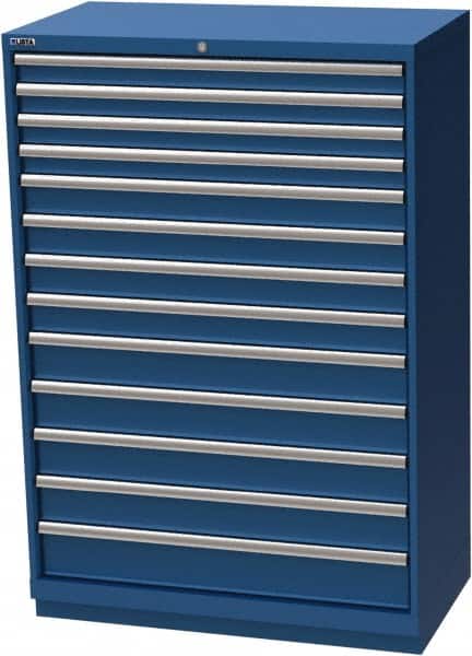 Lista 13 Drawer Blue Steel Modular Storage Cabinet 33914482