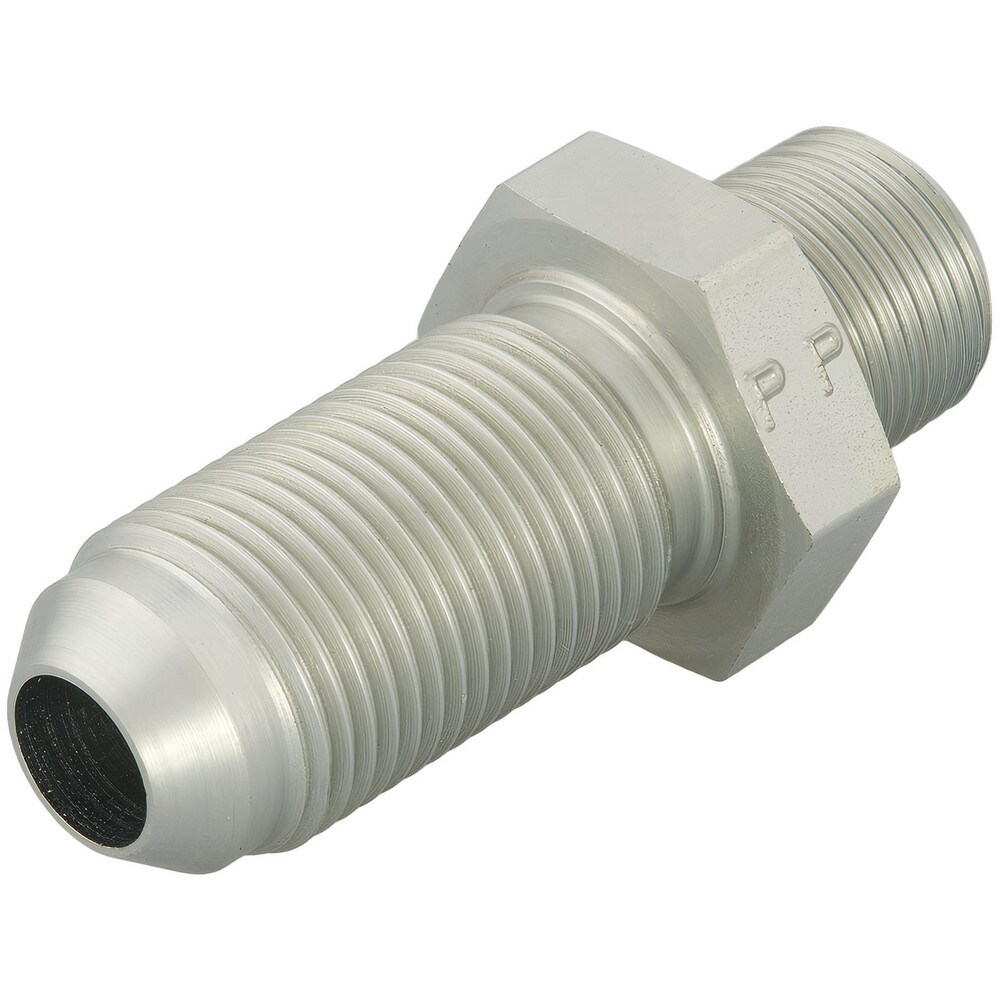 Steel Flared Tube Male Bulkhead Connector: 3/4" Tube OD, 3/4-14 Thread, 37 ° Flared Angle
