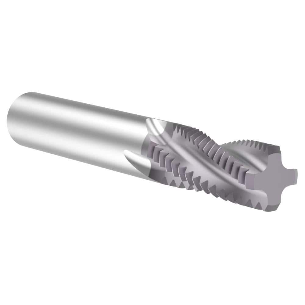 Allied Machine and Engineering TM75012 Helical Flute Thread Mill: 3/4-12, Internal & External, 4 Flute, 1/2" Shank Dia, Solid Carbide 