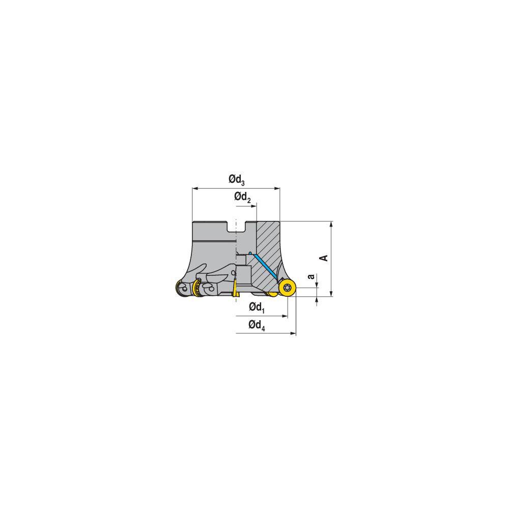Indexable Copy Face Mill: 52 mm Max Cut Dia, 22 mm Arbor Hole
