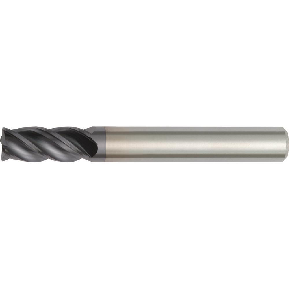Square End Mill: 3/4" Dia, 2-1/4" LOC, 4 Flute, Solid Carbide - 5" OAL, 3/4" Shank Dia, 38 deg Helix, TiAlN-LW Finish, Single End, Series 4V05