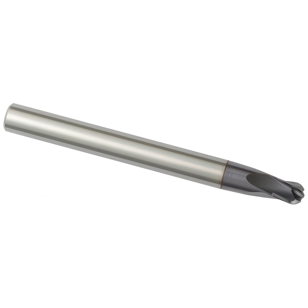 Ball End Mill: 1/4" Dia, 1/4" LOC, 4 Flute, Solid Carbide