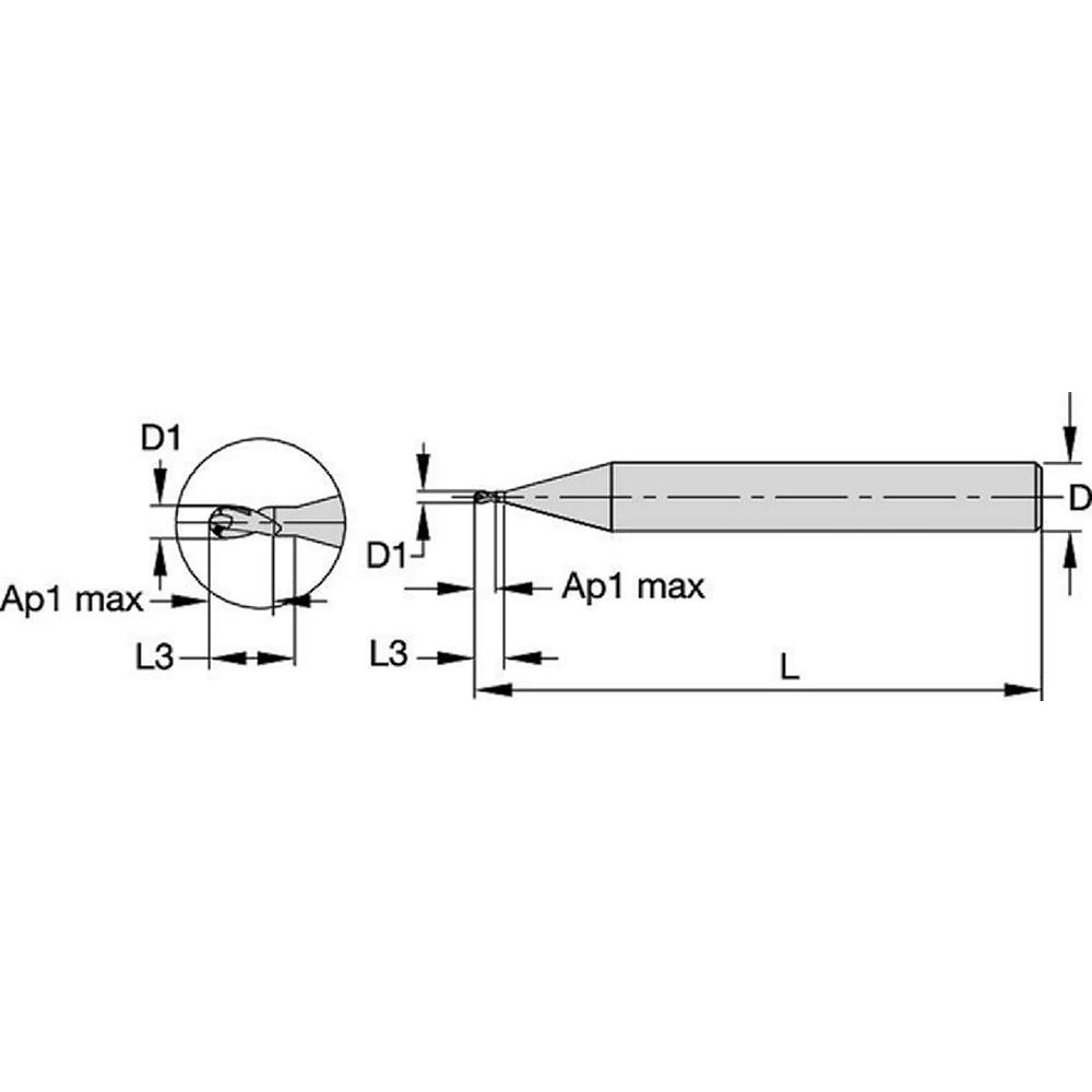 Widia Ball End Mill 2 Flute, Solid Carbide 33979311 MSC