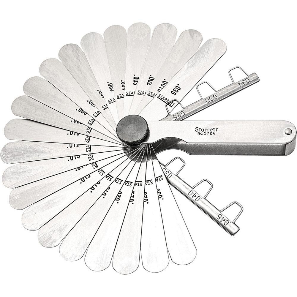 22 Piece, 0.0015 to 0.035" Thick, Parallel Feeler Gage Set