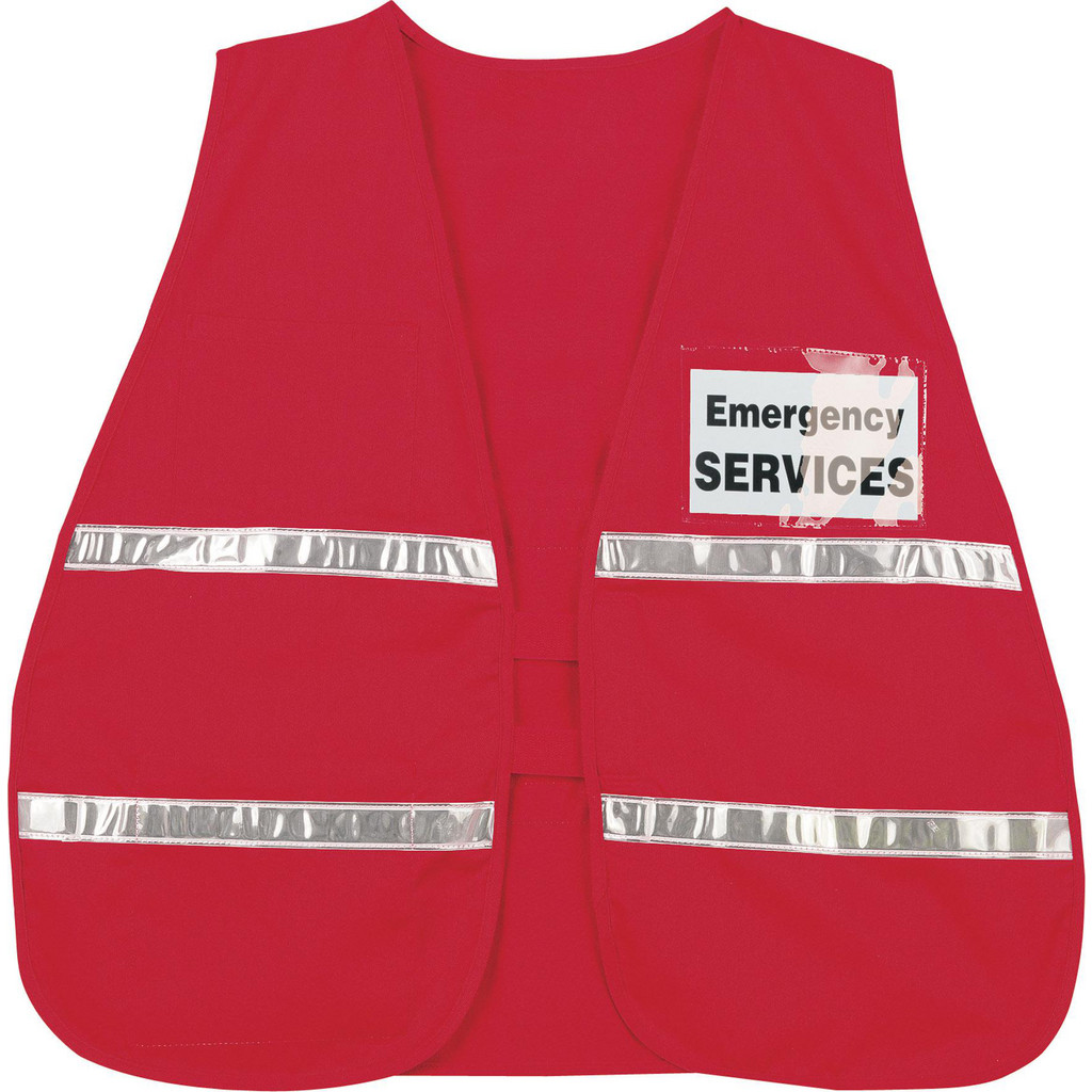 MCR Safety | Memphis® High Visibility Vest: General Purpose, Size Universal - Red, Hook & Loop Closure, 0 Pocket | Part #ICV204