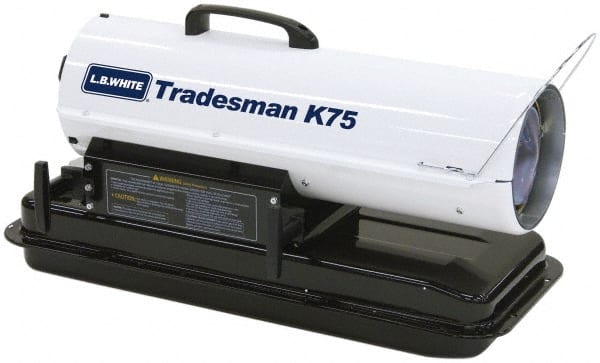 LB White Tradesman K75 75,000 BTU Kerosene/#1 Diesel/Jet A Fuel Forced Air Heater with Thermostat 