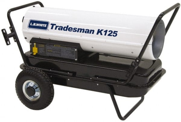 LB White Tradesman K125 125,000 BTU Kerosene/#1 Diesel/Jet A Fuel Forced Air Heater with Thermostat 