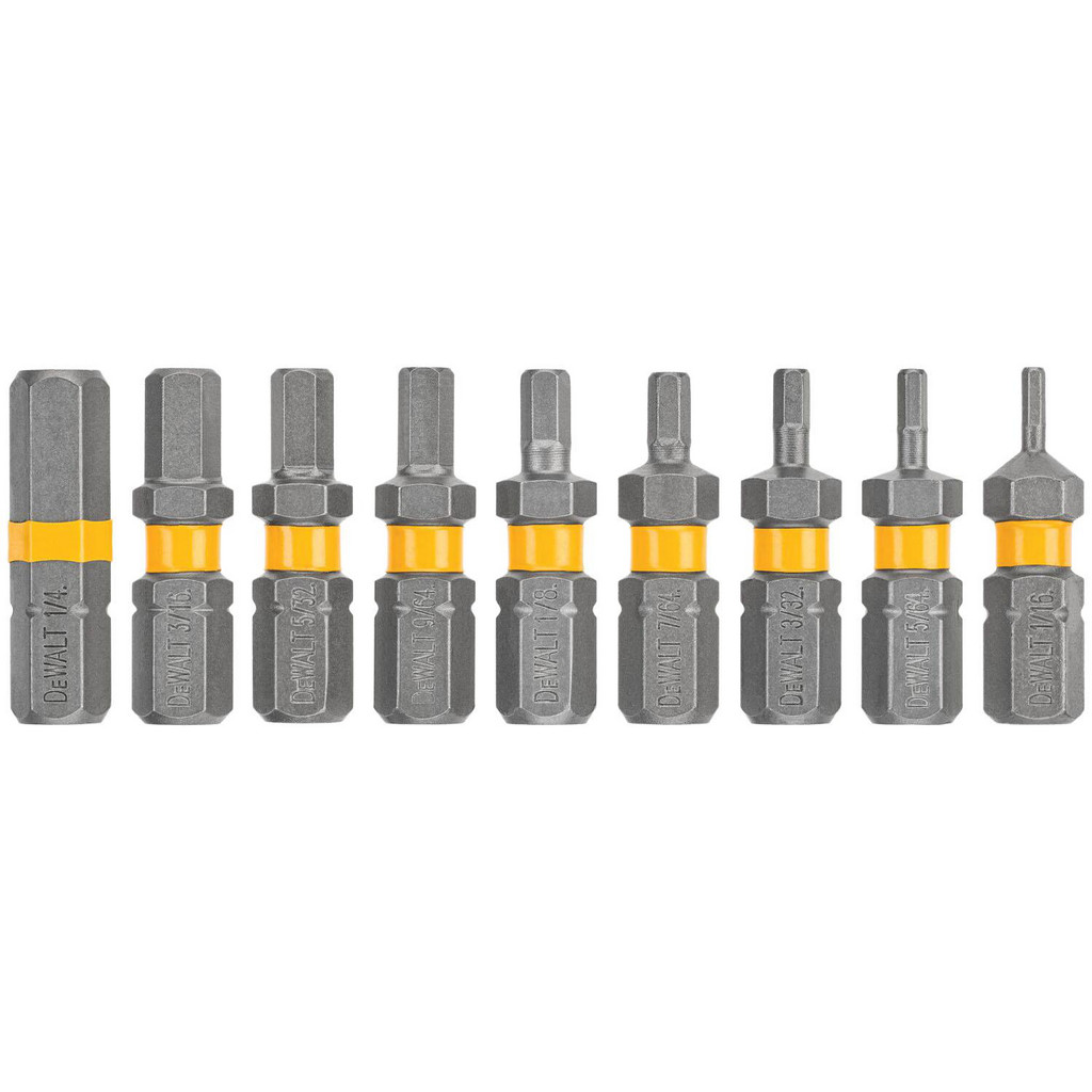 DeWALT Screwdriver Bit Sets: Set Type: Hex Screwdriver Bits; Tip Type: Hex; Container Type: Blister Pack | 3-Pack | Part #DWA1HSMF9