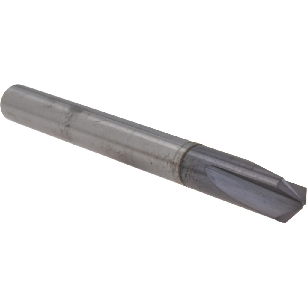 Harvey Tool Chamfer Mill: 3/16" Dia, 90 deg, 3 Flute, 3/16" Shank Dia, Solid Carbide, Single End - 2" OAL, AlTiN Coated | Part #978145-C3