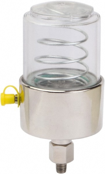 2 Ounce Reservoir Capacity, 1/8 NPT Thread, Polycarbonate, Spring-Loaded, Grease Cup and Lubricator