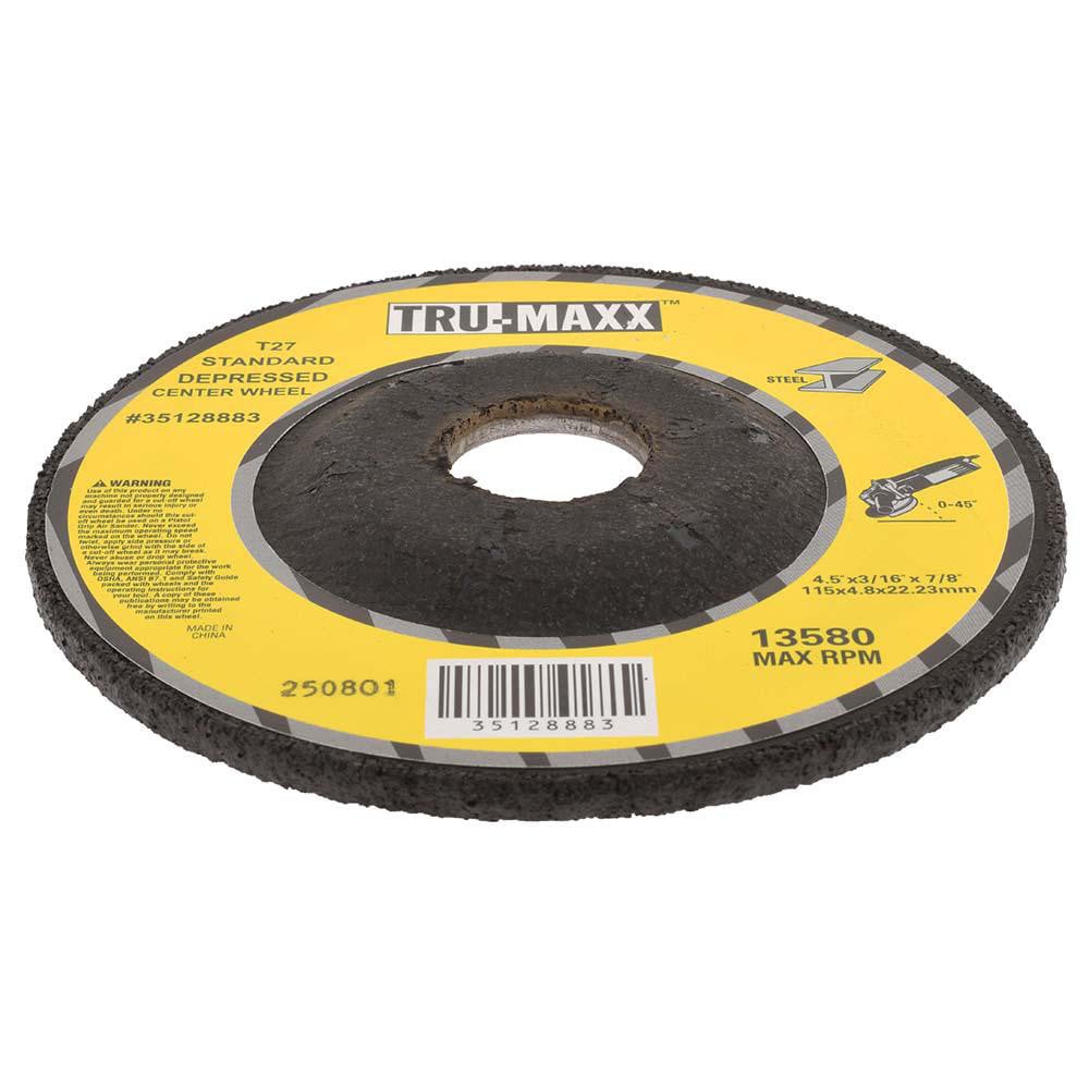 Depressed Center Wheel: Type 27, 4-1/2" Dia, Aluminum Oxide