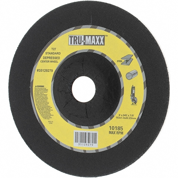 Depressed Center Wheel: Type 27, 6" Dia, 0.045" Thick, Aluminum Oxide