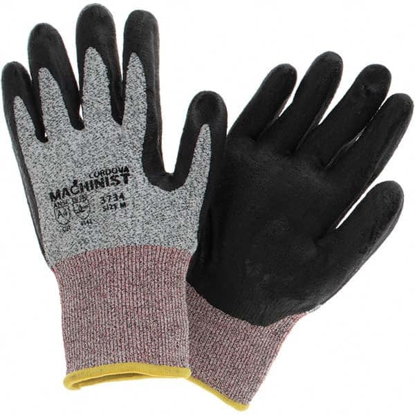 Cut, Puncture & Abrasive-Resistant Gloves: Size M, ANSI Cut A4, ANSI Puncture 4, Foam Nitrile, HPPE