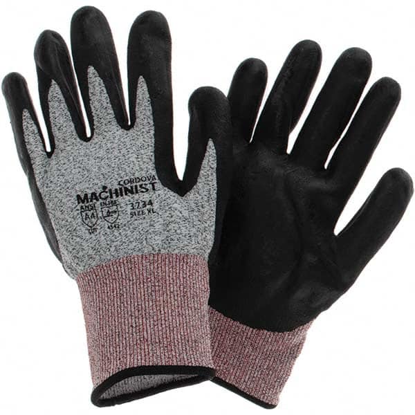 Cut, Puncture & Abrasive-Resistant Gloves: Size XL, ANSI Cut A4, ANSI Puncture 4, Foam Nitrile, HPPE