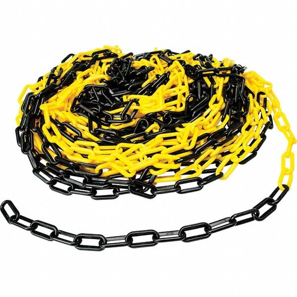 Chain: Polyethylene, Black & Yellow, 100' Long, 2" Wide