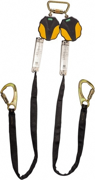 Self-Retracting Fall Limiter: 310 lb, 9' Line, Carabiner Connection