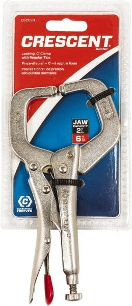 Locking Plier: 2'' Jaw Capacity, C-Clamp Jaw