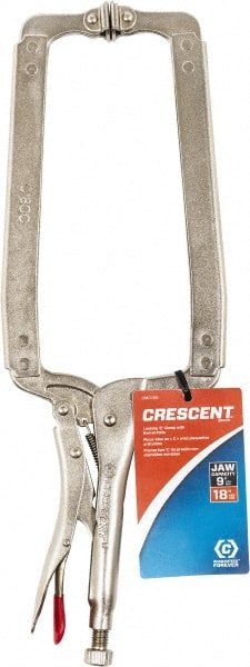Crescent C18CCSN Locking Plier: 9.5 Jaw Capacity, C-Clamp Jaw 