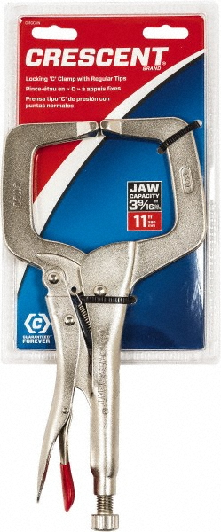 Locking Plier: 3.5'' Jaw Capacity, C-Clamp Jaw