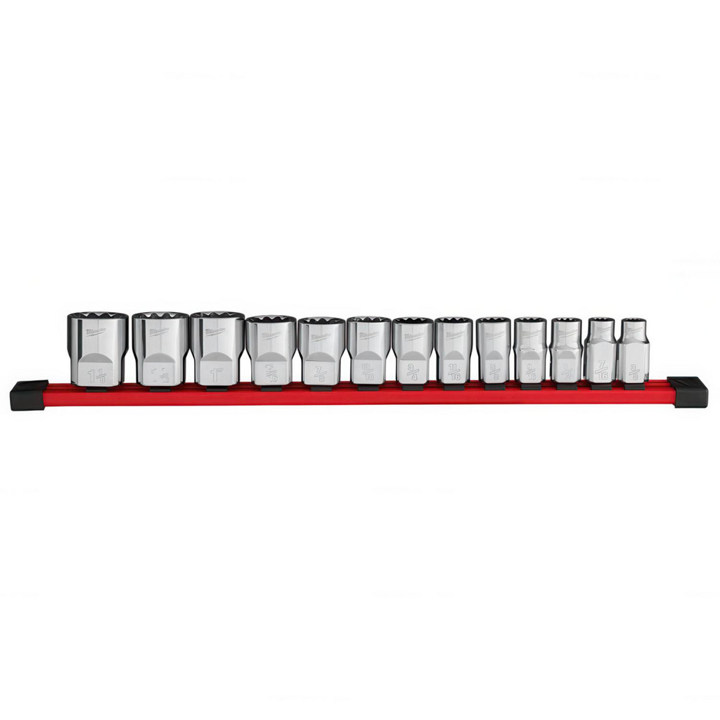 Milwaukee Tool - Socket Set: Socket Set, 13 Pc, 1/2