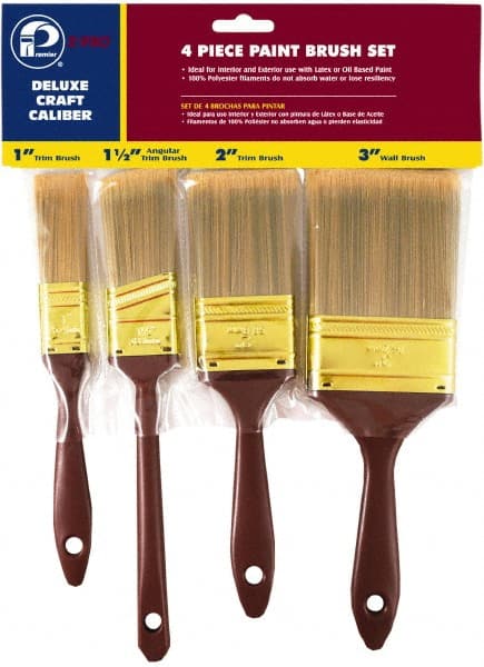 Paint Brush: 1 1-1/2 2 & 3" Polyester, Synthetic Bristle