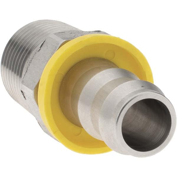 Barbed Push-On Hose Male Connector: 1/2-14 Male Pipe, Stainless Steel, 1/2" Barb