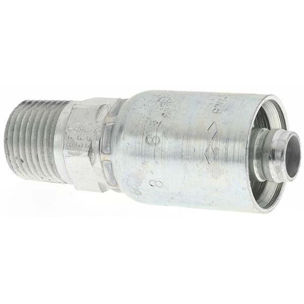 Hydraulic Hose Male Rigid Fitting: 0.5" ID, 8 mm, 1/2-14
