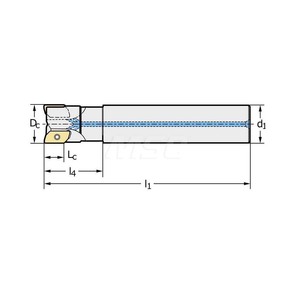 Walter - Indexable Square-Shoulder End Mill: M2131.038-A31-03-15-L, 1-1 ...