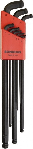 Bondhus 67099 9 Piece L-Key Ball End Hex Key Set Image