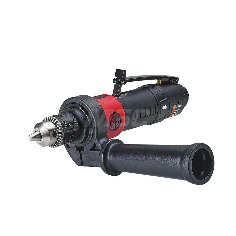 Chicago Pneumatic 8941008870 Air Drill: 3/8" Keyed Chuck, Reversible 