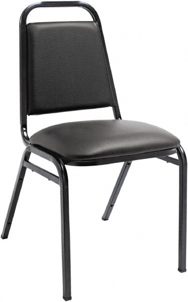 ALERA - Pack of (4) Vinyl Black Stacking Chairs | MSC Direct