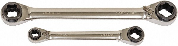 Ratchet Wrench Set: 2 Pc, Inch & Metric