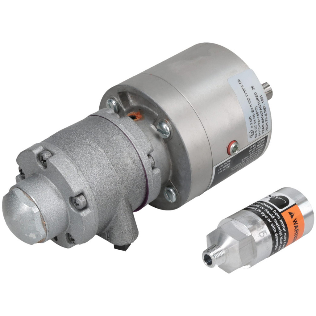 Gast Air Actuated Motor: 1/3 hp, Reversible - 15:1 Gear Ratio, 400 Max RPM, 7.3100" OAL, 1/2" Shaft Dia, 1.3800" Shaft Length | Part #1UP-NRV-4-GR11