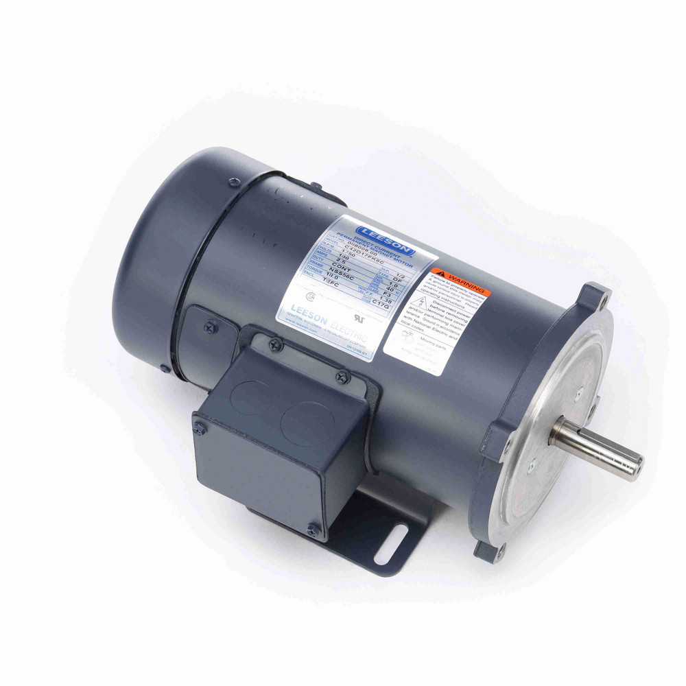 DC Motor: TEFC Enclosure, 1/2 hp, 1,750 Nameplate RPM - Rigid Base Mount, 180V