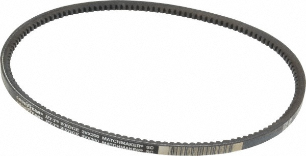 Cogged V-Belt: Section 3VX, 30.0000" Outside Length - Fiber-Reinforced Wingprene Rubber, HY-T Wedge Matchmaker, 3VX300
