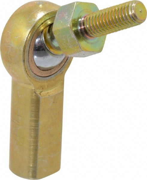 Ball Joint Linkage Spherical Rod End: 10-32" Shank Thread, 0.19" Rod ID, 5/8" Rod OD, 0.406" Shank Dia, 1/2" Shank Length, 1,624 lb Static Load Capacity