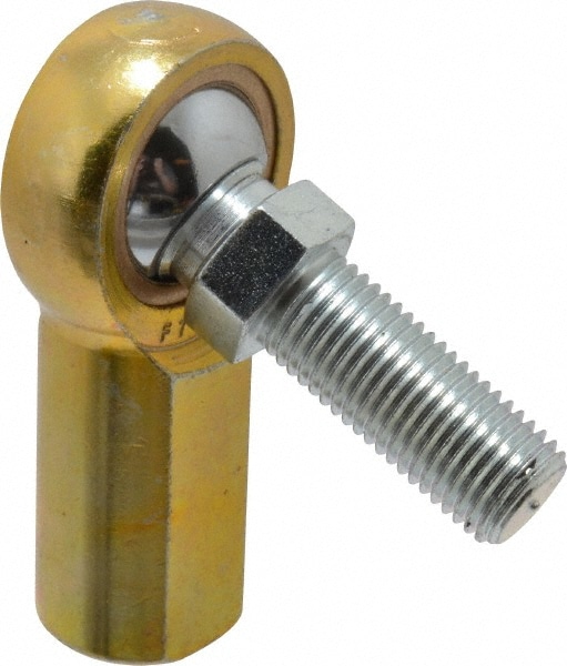 Ball Joint Linkage Spherical Rod End: 7/16-20" Shank Thread, 7/16" Rod ID, 1-1/8" Rod OD, 0.75" Shank Dia, 0.937" Shank Length, 4,300 lb Static Load Capacity