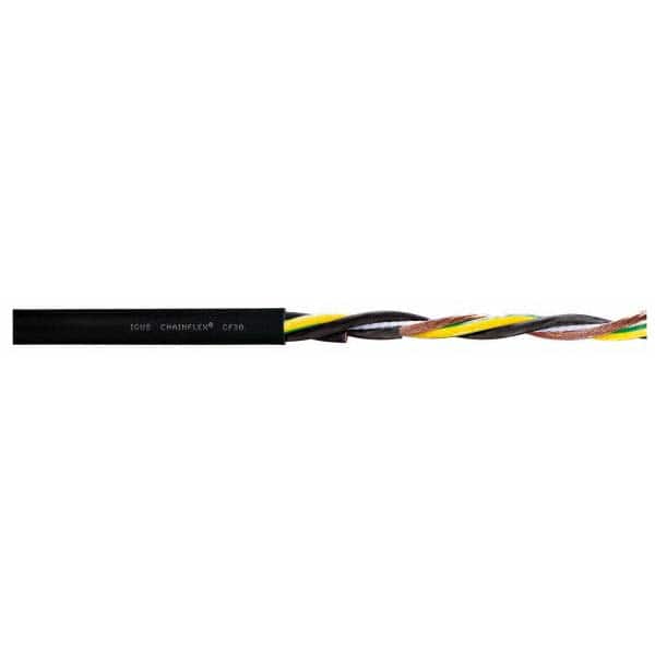 Igus CF30-250-04 Machine Tool Wire: 4 AWG, Black, 1 Long, Polyvinylchloride, 1" OD 
