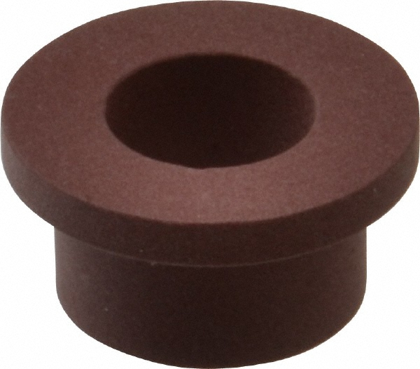 Flanged Sleeve Bearing: 1/2" ID, 3/4" OD, 1/2" OAL, Polytetrafluroethylene