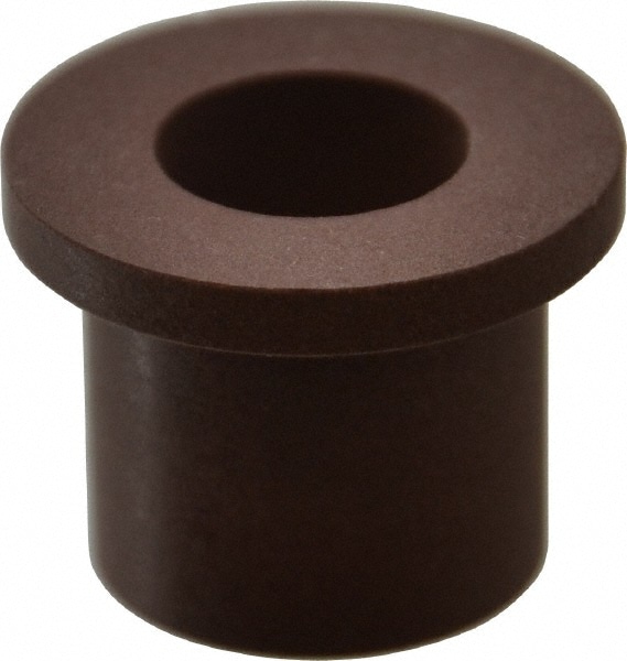 Flanged Sleeve Bearing: 1/2" ID, 3/4" OD, 3/4" OAL, Polytetrafluroethylene