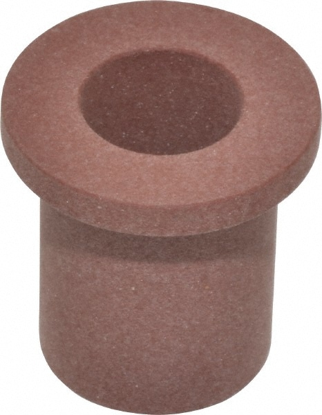 Flanged Sleeve Bearing: 1/2" ID, 3/4" OD, 1" OAL, Polytetrafluroethylene