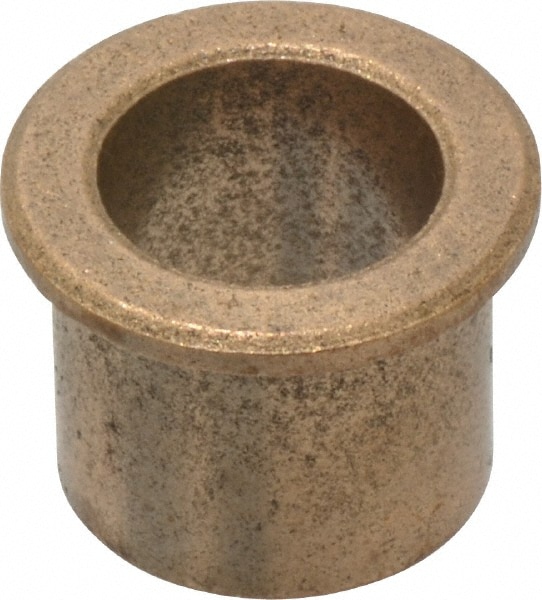 Flanged Sleeve Bearing: 7/16" ID, 9/16" OD, 1/2" OAL, Oil Impregnated Bronze