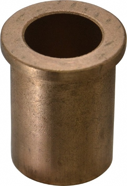 Flanged Sleeve Bearing: 1" ID, 1-3/8" OD, 2" OAL, Oil Impregnated Bronze