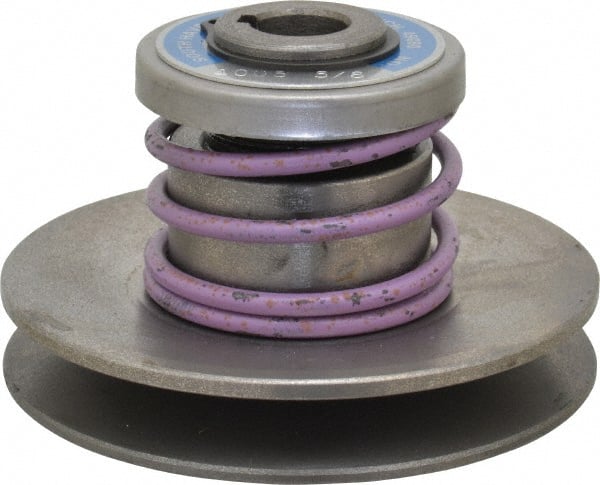 1.62" Min Pitch, 2.81" Long, 3-3/4" Max Diam, Spring Loaded Variable Speed Pulley